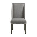 Everdeen Side Chair w/ Grey Fabric and Nail Heads in Charcoal (2 Per Carton)