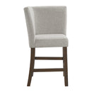 Seneca Counter Corner Bench with Upholstered Back and Grey Fabric