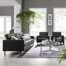 Loft 3 Piece Tufted Upholstered Faux Leather Set