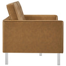 Loft Tufted Upholstered Faux Leather Loveseat