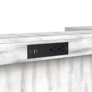 Rogen Rustic Bar Table with Ice Tray, USB and Power in Rustic White