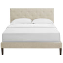 Tarah King Fabric Platform Bed with Squared Tapered Legs