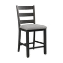 Martin Counter Side Chair with Grey Fabric - Black Finish (2 Per Carton)