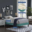 Tessie Twin Fabric Bed Frame with Squared Tapered Legs