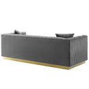 Vivacious Biscuit Tufted Performance Velvet Sofa