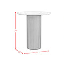 Sylvie 3PC Occasional Table Set with White Faux Marble Top and Base in Dark Brown-Coffee Table & Two End Table
