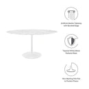 Lippa 60" Oval Artificial Marble Dining Table