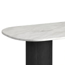 Sylvie Oval Dining Table with White Faux Marble Top