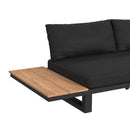 Cabana Three Piece Outdoor Living Set with Dark Grey Olefin in Black