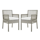 Aura Dining Armchair Outdoor Patio Wicker Rattan Set of 2