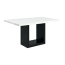 Valentino White 5PC Counter Height Dining Set - Table & Four Grey Chairs