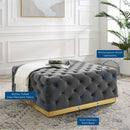 Ensconce Tufted Performance Velvet Square Ottoman