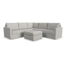 Flex 5-Seat Sectional with Standard Arm and Ottoman - Michael's Discount Furniture