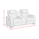 Blitz Motion Loveseat with Console, and LED