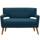 Sheer Upholstered Fabric Loveseat