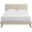 Macie Queen Fabric Platform Bed with Round Splayed Legs
