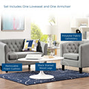 Prospect 2 Piece Upholstered Fabric Loveseat and Armchair Set