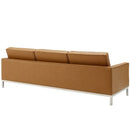 Loft Tufted Upholstered Faux Leather Sofa and Armchair Set