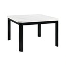 Francesca White Marble Square 5PC Counter Height Dining Set-Table & Four Grey PU Chairs