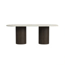 Sylvie Oval Dining Table with White Faux Marble Top