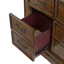 Cadenza UPH Bedroom Set with Black PU in Brown