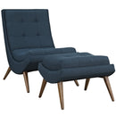 Ramp Upholstered Fabric Lounge Chair Set