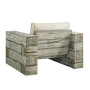Manteo Rustic Coastal Outdoor Patio Sunbrella�  Lounge Armchair