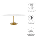 Lippa 78" Oval Artificial Marble Dining Table