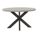 Axel Round Dining Table with Light Grey Top in Espresso