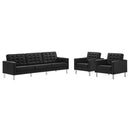 Loft 3 Piece Tufted Upholstered Faux Leather Set