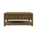 Heritage & Home Square Coffee Table with Casters in Oak Brown