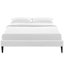 Tessie King Vinyl Bed Frame with Squared Tapered Legs
