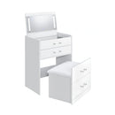 Irvine Mini Dressing Table with Stool, LED and USB in Glossy White
