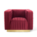 Charisma Channel Tufted Performance Velvet Accent Armchair