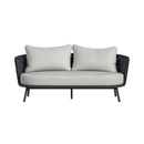 Bali Loveseat with Olefin Grey in Dark Grey