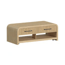 Ridgemont Coffee Table with Casters/Push Through Drawer