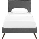 Macie Twin Fabric Platform Bed with Round Splayed Legs