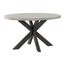 Axel Round Dining Table with Light Grey Top in Espresso
