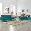 Loft 3 Piece Upholstered Fabric Sofa and Armchair Set