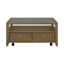 Reed Square Coffee Table with Casters