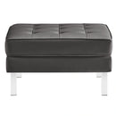 Loft Tufted Upholstered Faux Leather Ottoman