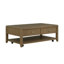 Reed Rectangular Coffee Table with Casters - Michael's Discount Furniture