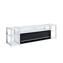 Midway 80"" TV Console with Firelight in White