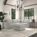 Flex 4-Seat Sectional with Wide Arm and Ottoman - Michael's Discount Furniture