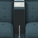 Options One 8PC Living Room Set in Palmer Plus Teal with Media Console