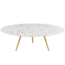 Lippa 47" Round Artificial Marble Coffee Table with Tripod Base