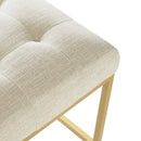 Privy Gold Stainless Steel Upholstered Fabric Bar Stool