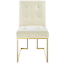 Privy Gold Stainless Steel Performance Velvet Dining Chair