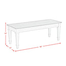 Farmington Storage Dining Bench in Medium Brown and Washed Stone