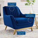 Winsome Channel Tufted Performance Velvet Armchair